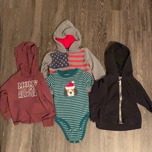 Sweatshirts and long sleeved toddler shirts